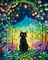 Paint by Numbers Black Cat, Paint by Number for Adults & Beginner Canvas, Animal Garden Landscape Oil Painting Kits, Perfect for Office Wall Decoration 16x20inch
